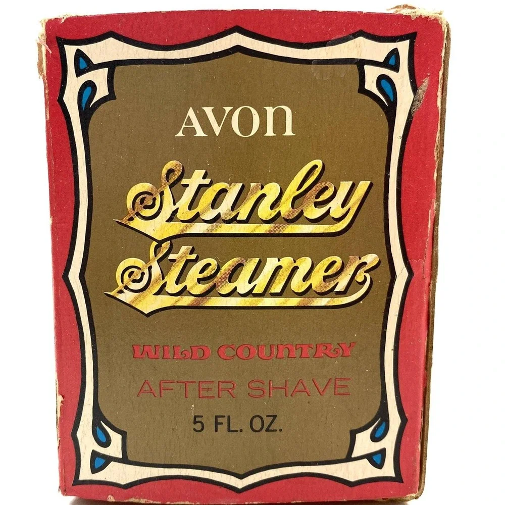 AVON Wild Country After Shave Decorative 5 oz. Stanley Steamer Decanter NOS FULL